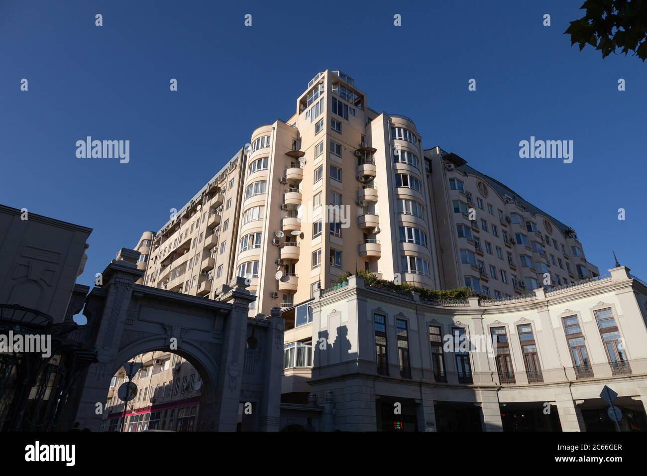 Tiflis, Georgien 02/10/2019 Art déco-Stil Architektur Stockfoto