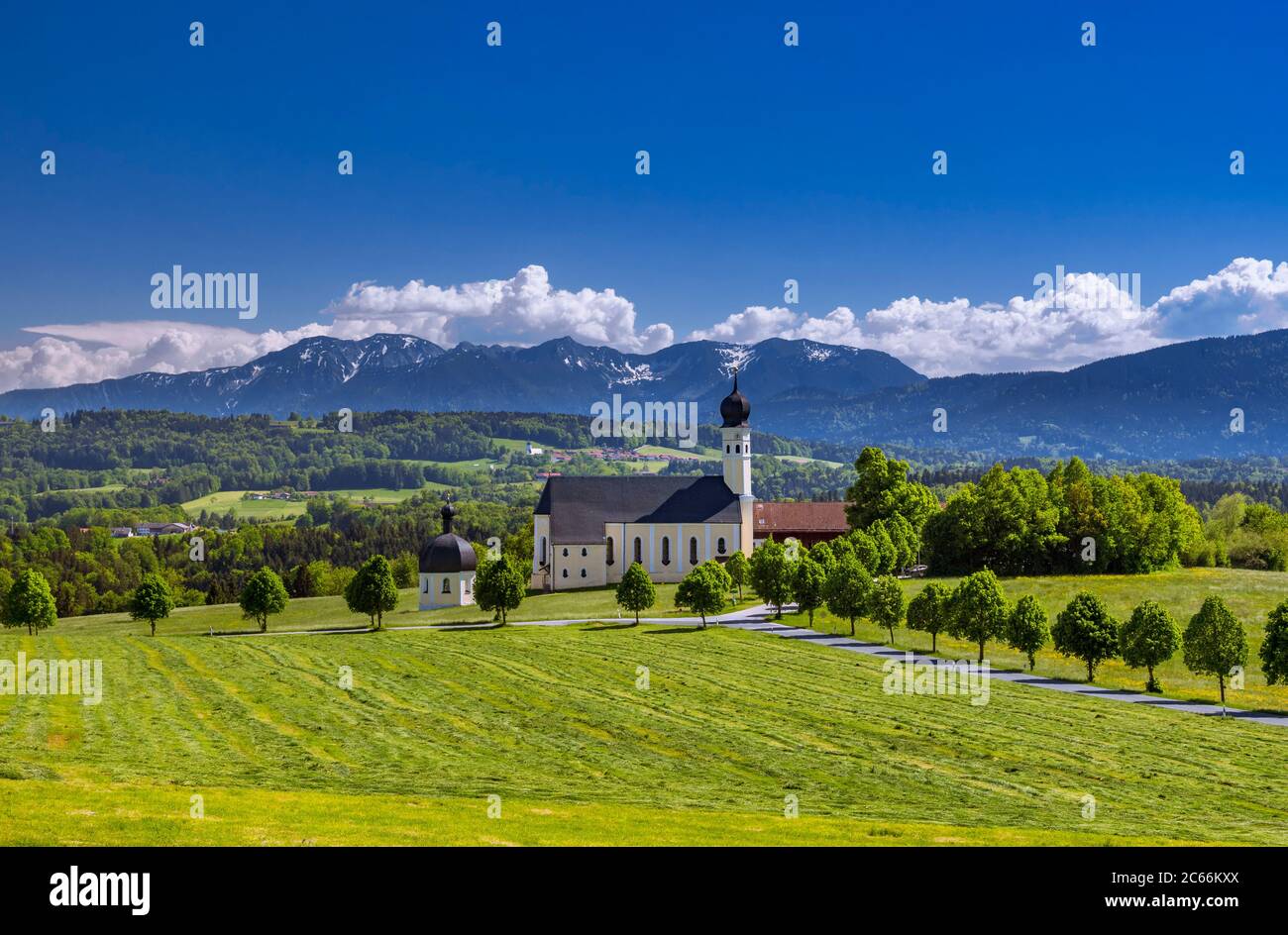 St. Marinus und Anian Wallfahrtskirche in Wilpel, Irschenberg Gemeinde, Oberland, Oberbayern, Bayern, Deutschland, Europa Stockfoto