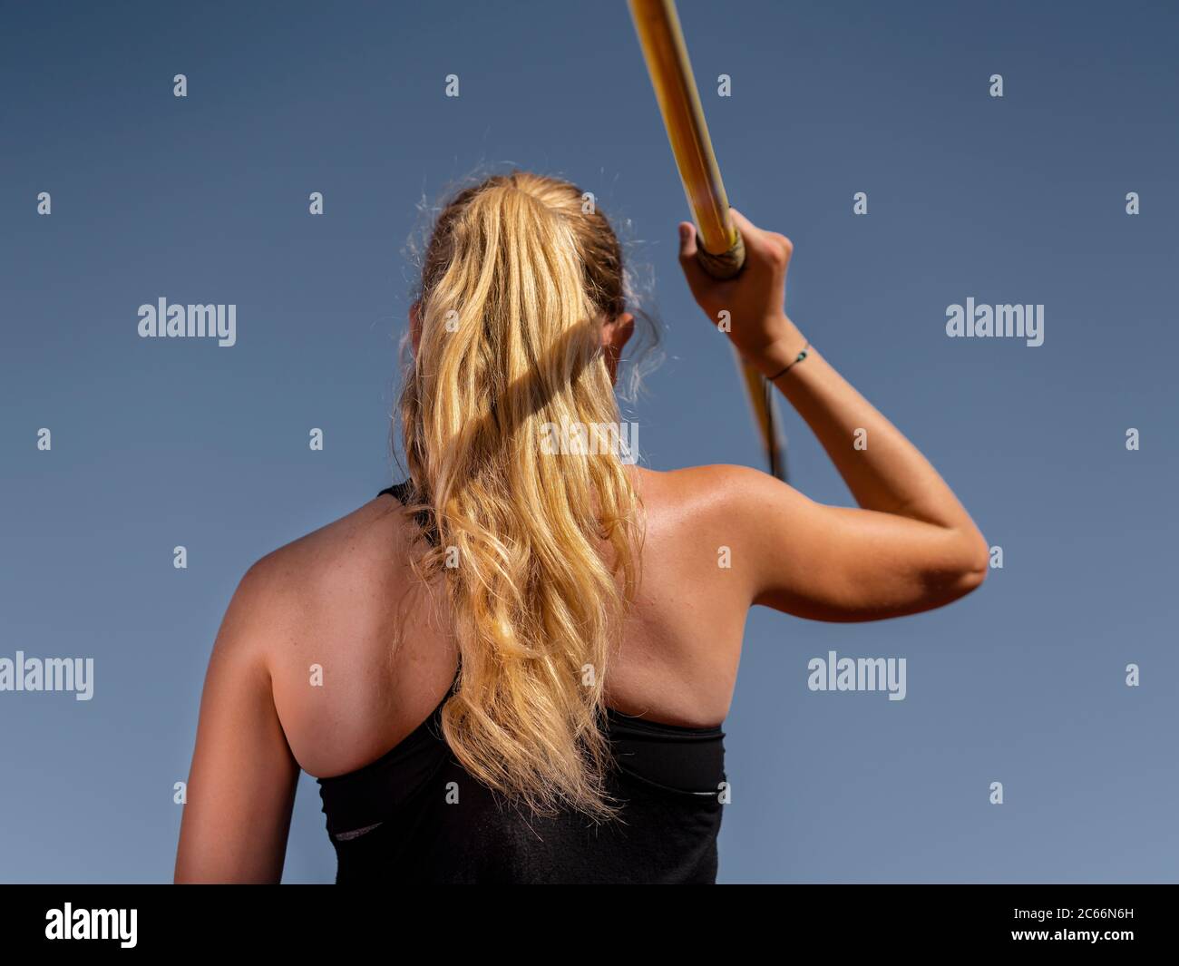 Frau, 21 Jahre alt, Track and Field, Speerwurf Stockfoto
