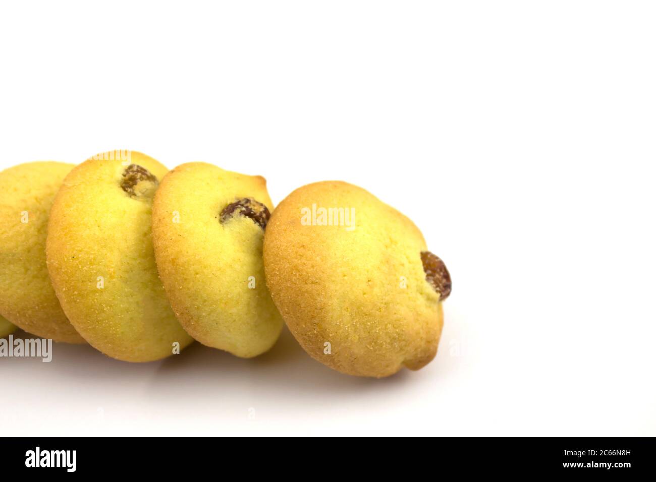 Keks. Hintergrundstruktur. Stapel von Cookies Keks Textur von Keks Keks Tee Cookies Muster. Krümel als Hintergrund. Rosinen und Schokolade Stockfoto