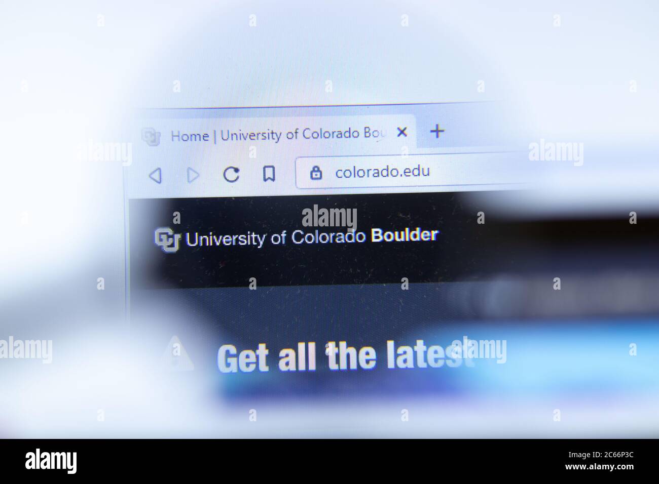 Moskau, Russland - 1. Juni 2020: Website der University of Colorado at Boulder mit Logo, illustrative Editorial Stockfoto