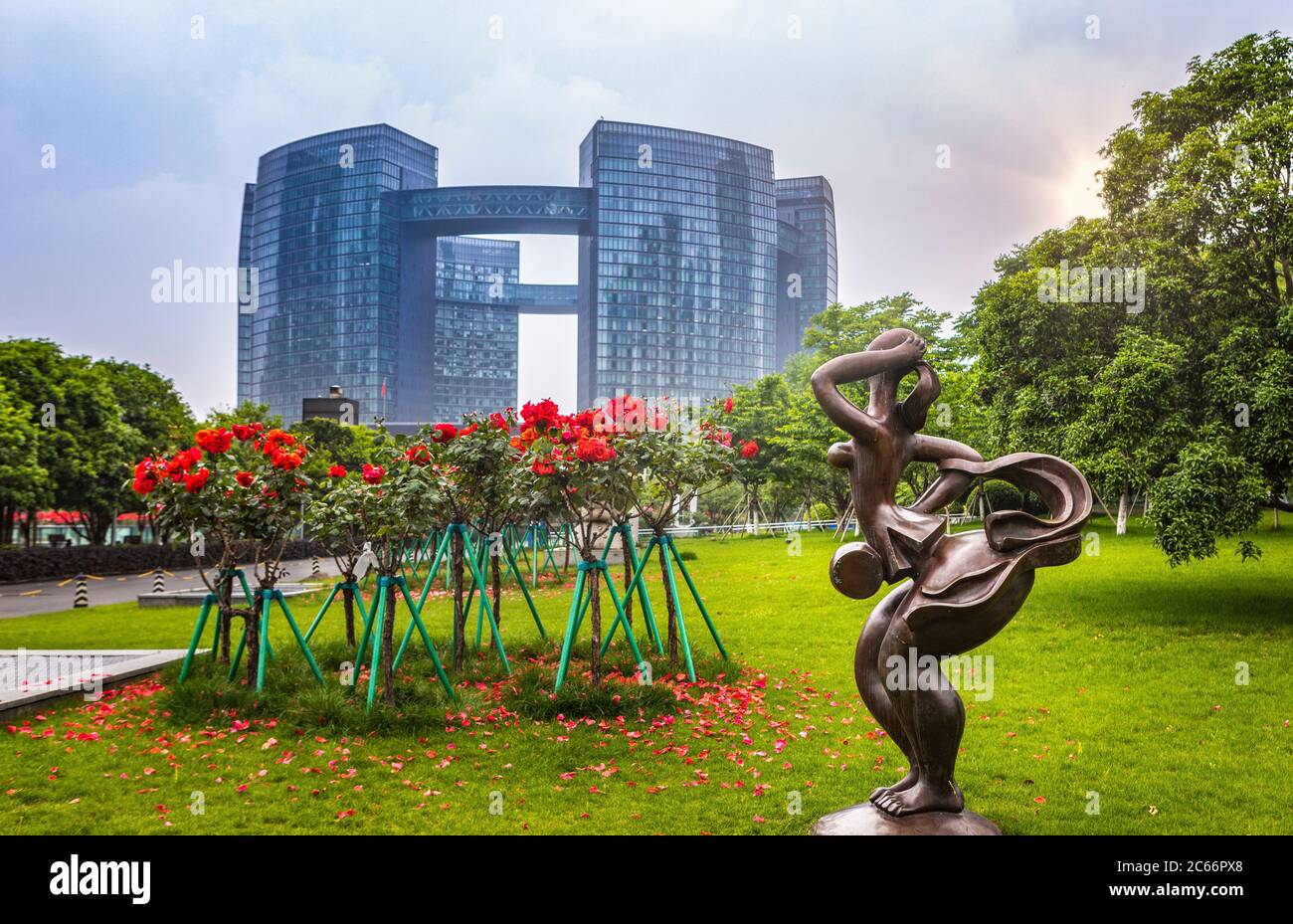 China, Hangzhou City, Jianggan District, Qianjiang New City, Stadtverwaltung Gebäude Stockfoto