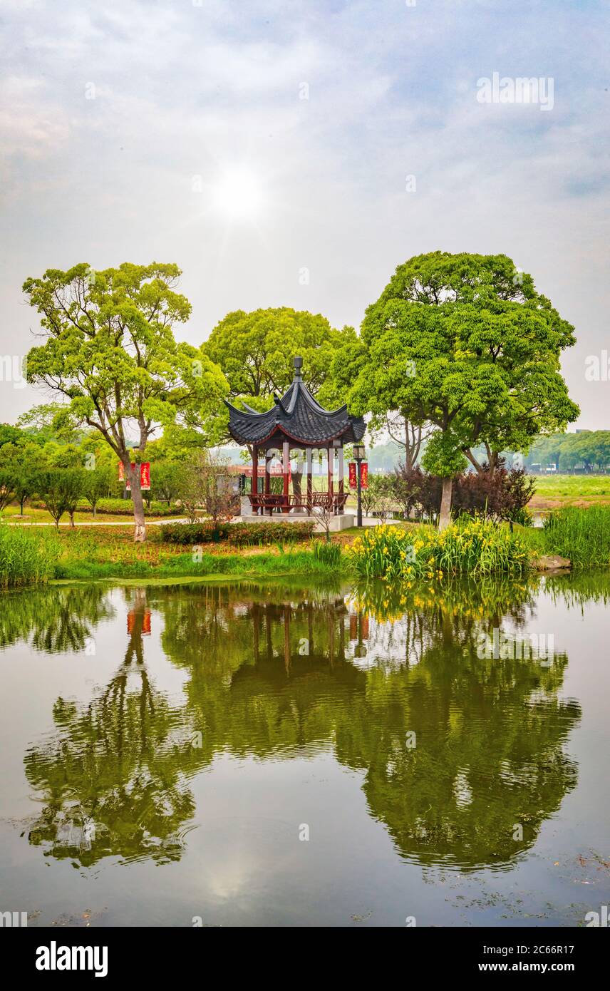 China, Shanghai, Zhujiajiaozhen Stadt-, Garten Stockfoto