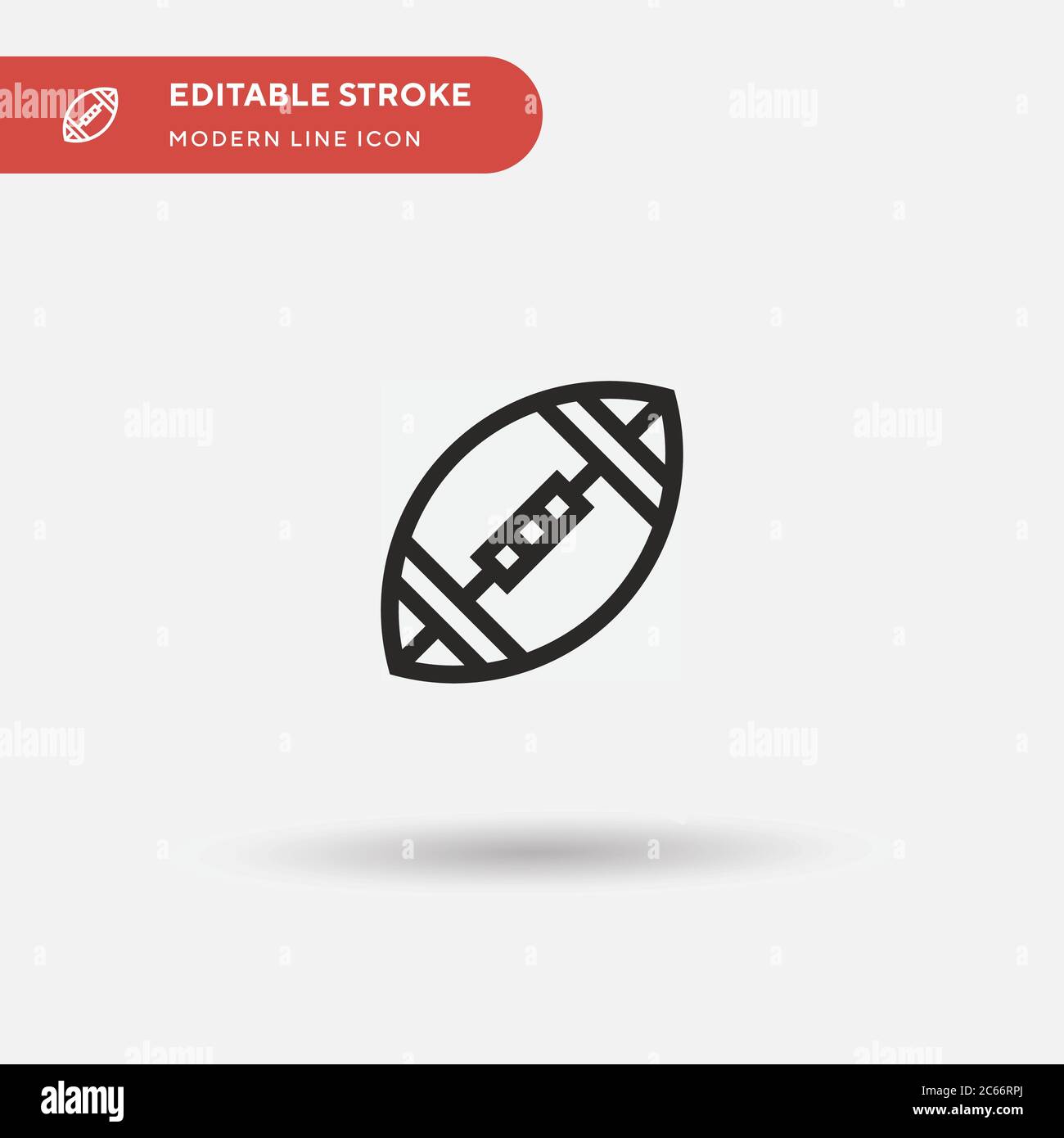 Einfaches Rugby-Vektor-Symbol. Illustration Symbol Design Vorlage für Web mobile UI Element. Perfekte Farbe modernes Piktogramm auf bearbeitbaren Strich. Rugby-Symbole für Ihr Geschäftsprojekt Stock Vektor