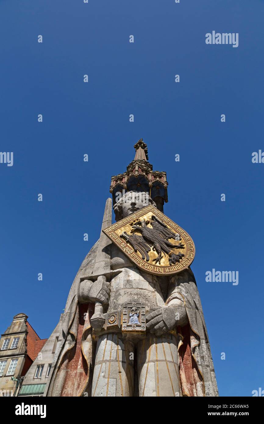 Roland Statue, Marktplatz, Bremen, Deutschland Stockfoto