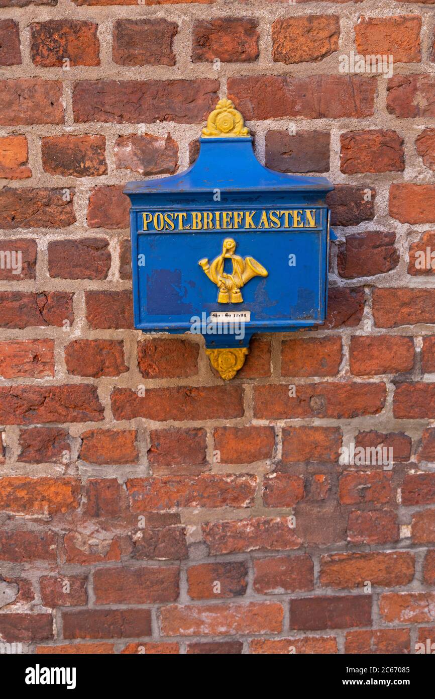 Alte Briefkasten, Böttcherstraße, Bremen, Deutschland Stockfoto