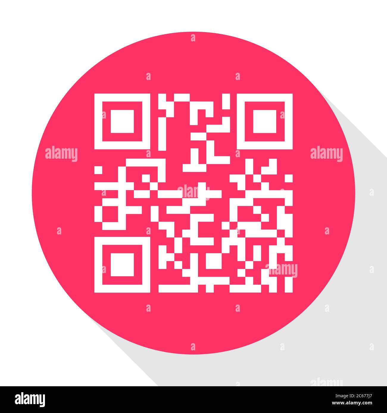 QR-Code-Symbolvektor auf weißem Hintergrund isoliert. Digitales Informationsschild . Stock Vektor