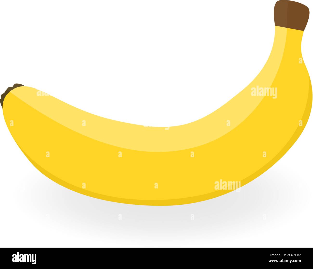 Bananenvektor. Abbildung mit Früchten. Frische gelbe Banane isoliert auf weißem Hintergrund. Öko-Lebensmittel. Für Website-Design, mobile App. Logo-Abbildung. Stock Vektor