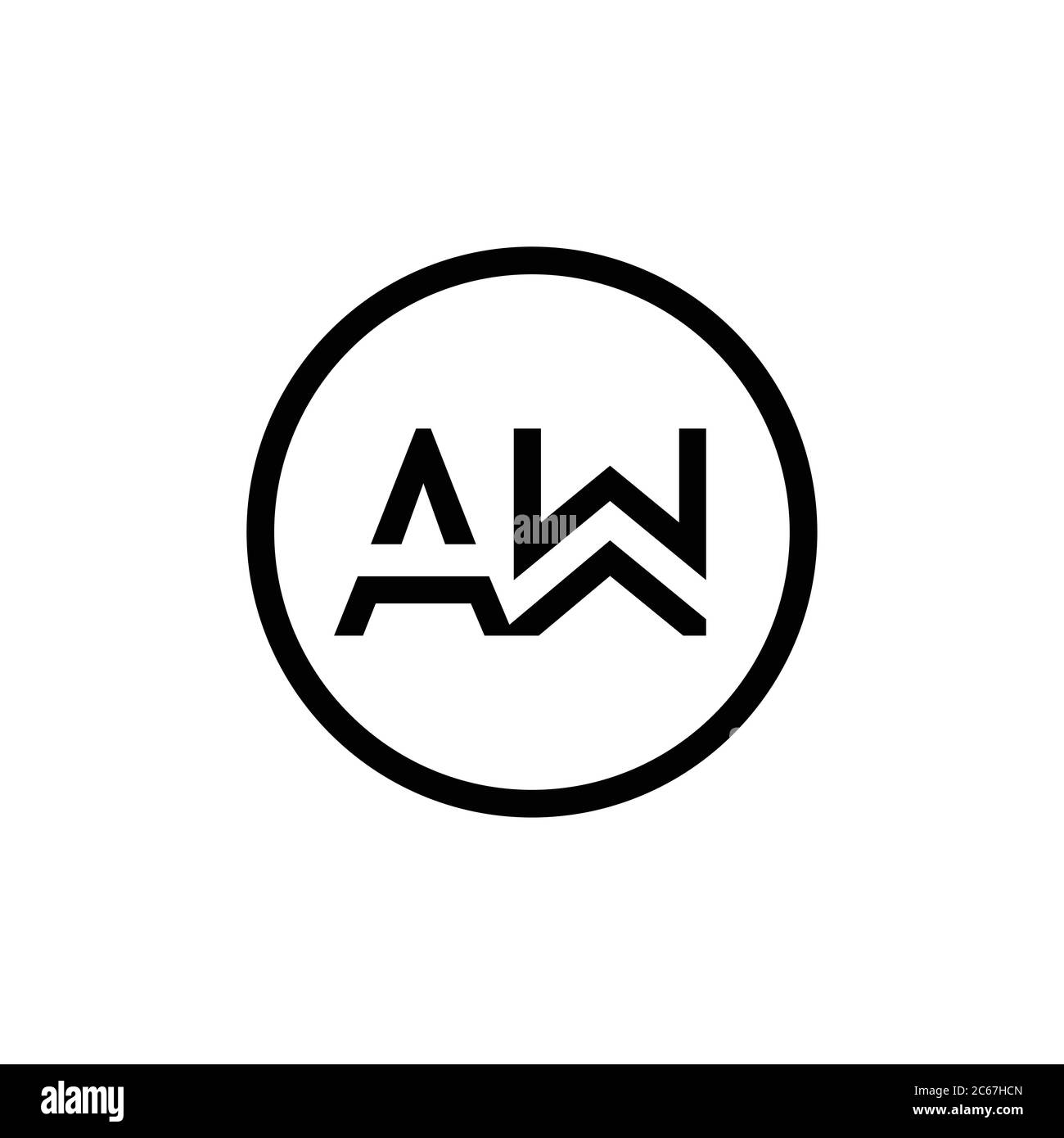 AW Logo Design Business Typography Vektor-Vorlage. Vorlage für das AW-Logo für Creative Linked Letter. AW-Schriftartlogo Stock Vektor