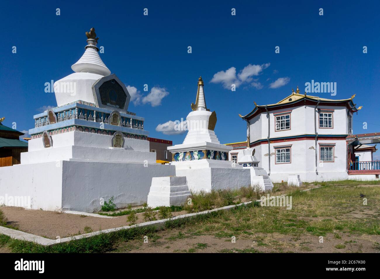 Stupas in Ivolginskiy Datsan, Burjatien, Ulan Ude, Russland Stockfoto