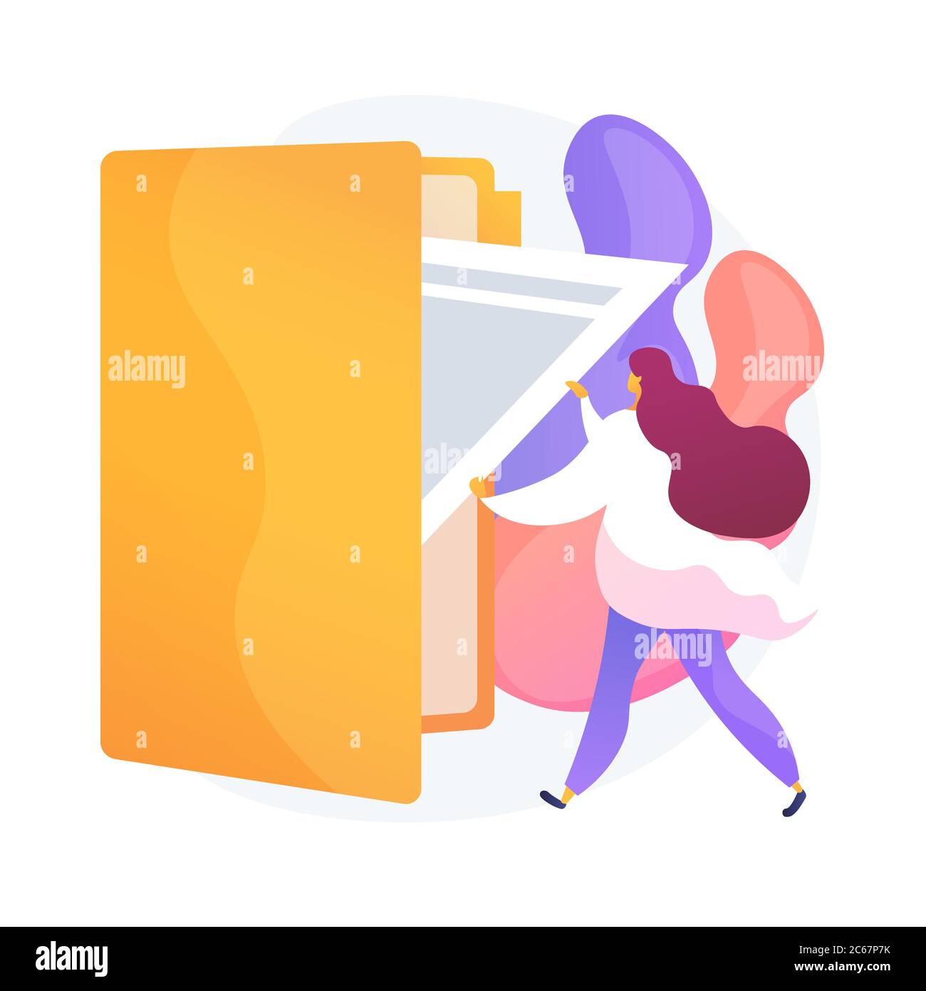 Dokumentationsmanagement Vektor Konzept Metapher Stock Vektor