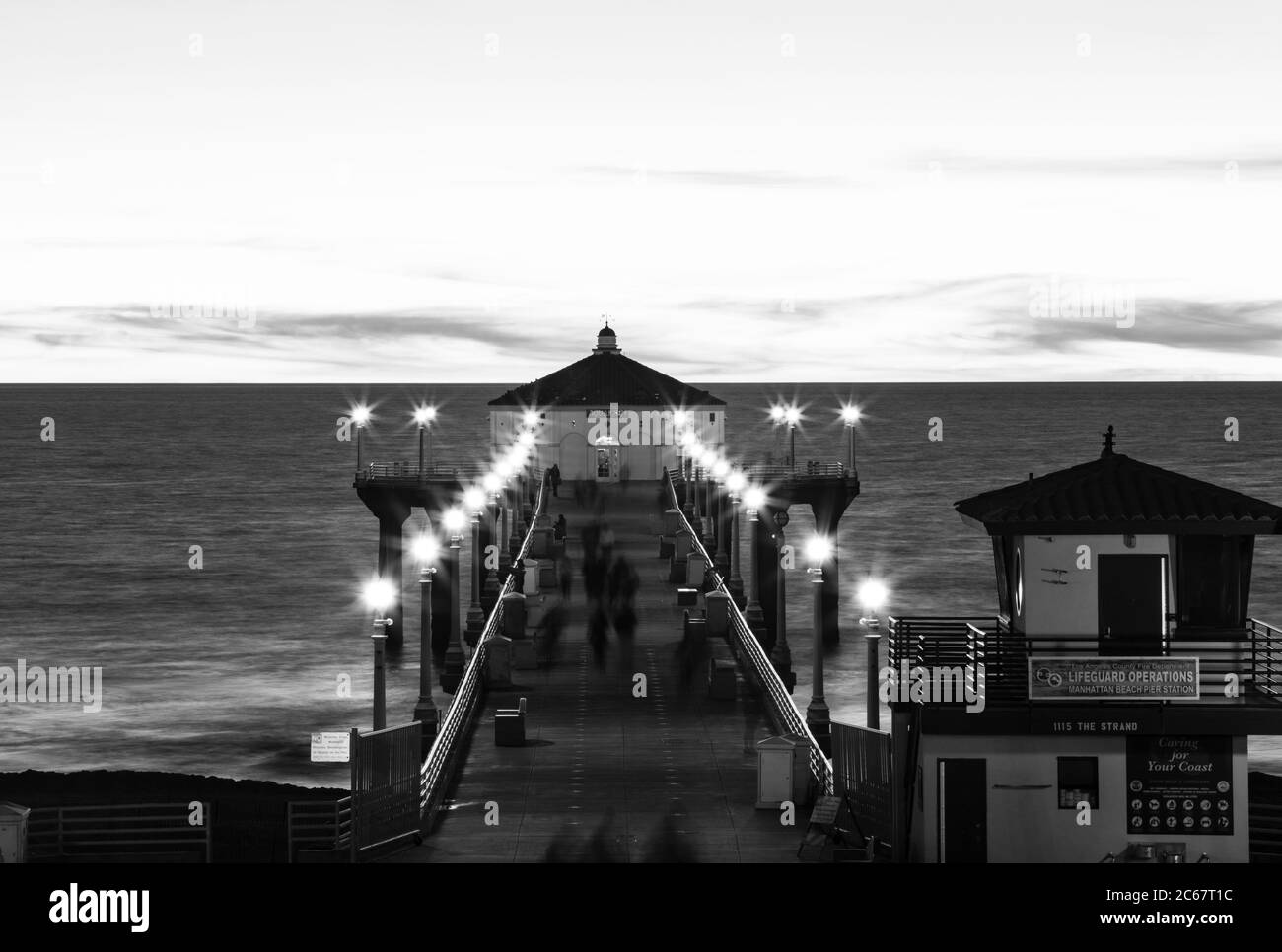 Manhattan Beach Pier von oben, Kalifornien, USA Stockfoto