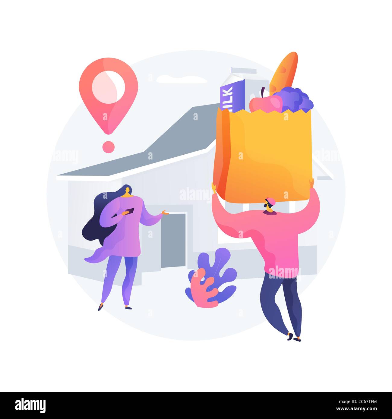 Lebensmittelgeschäft Lieferung Service abstrakt Konzept Vektor Illustration. Stock Vektor