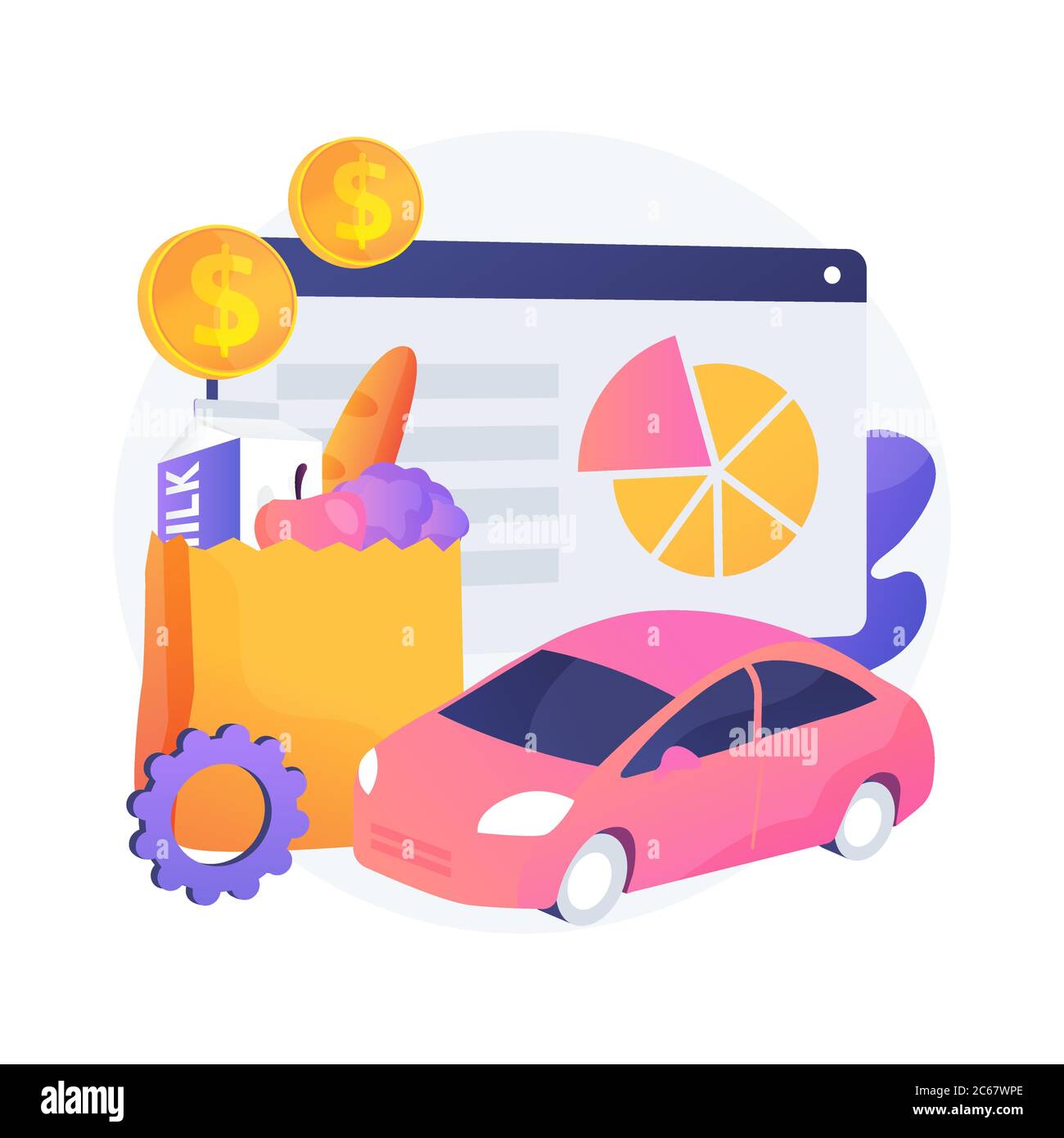 Konsumausgaben abstrakte Konzept Vektor Illustration. Stock Vektor