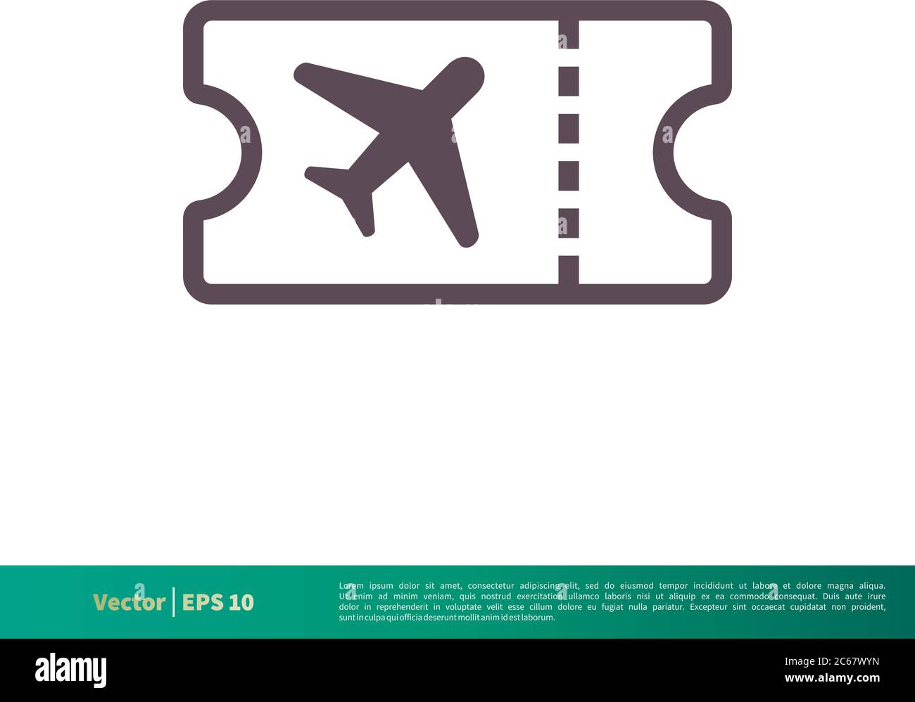 Flugzeug Ticket Symbol Vektor Logo Vorlage Illustration Design. Editierbarer Vektor EPS 10. Stock Vektor