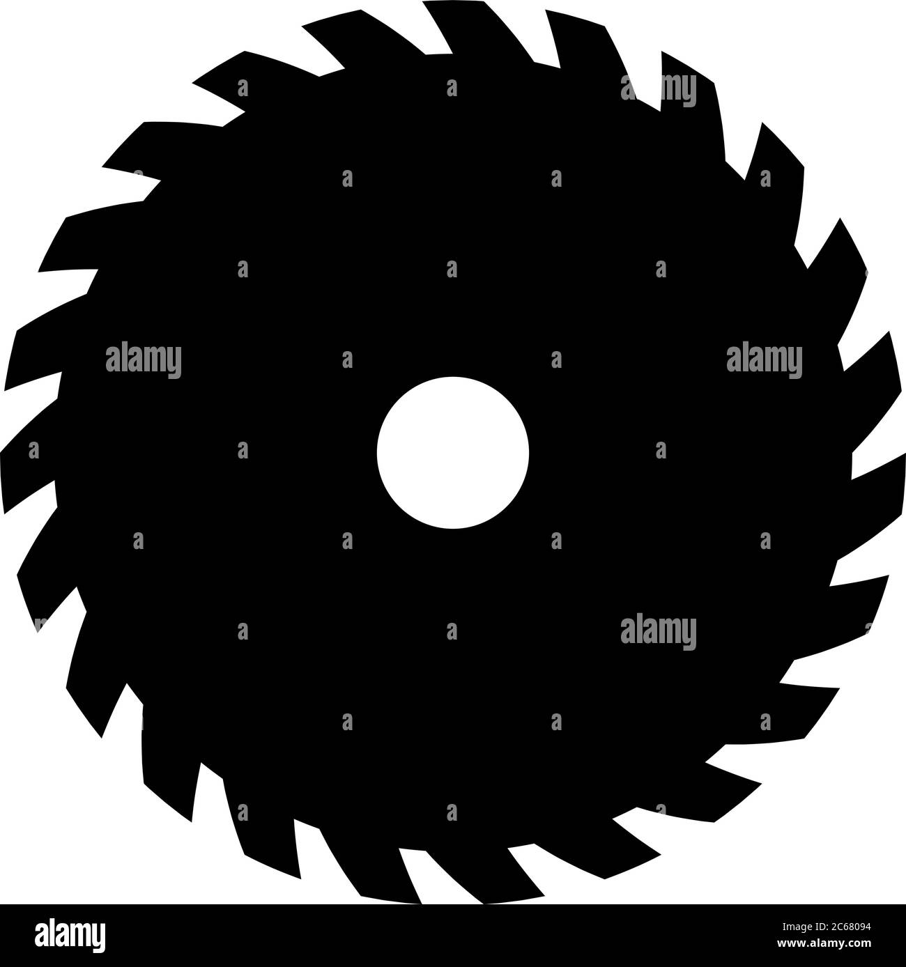 Schwarze Kreissäge. Vektorzeichen oder -Symbol. Symbol Sägewerk. Stock Vektor