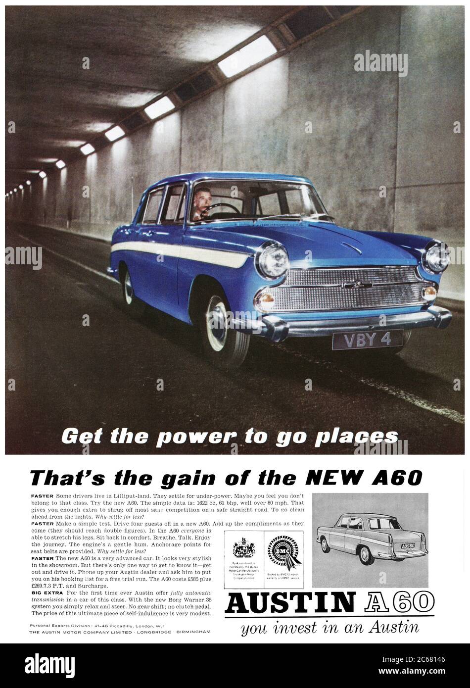 1962 Britische Werbung für den Austin A60. Stockfoto