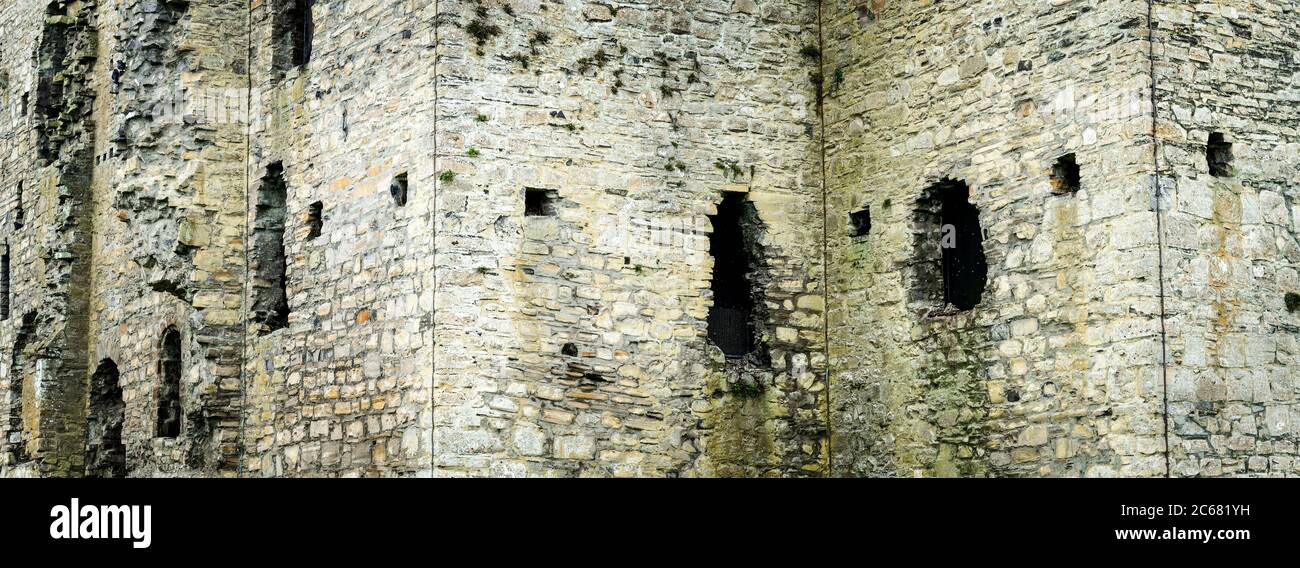 Ansicht der Burgmauer in Trim, County Meath, Irland Stockfoto