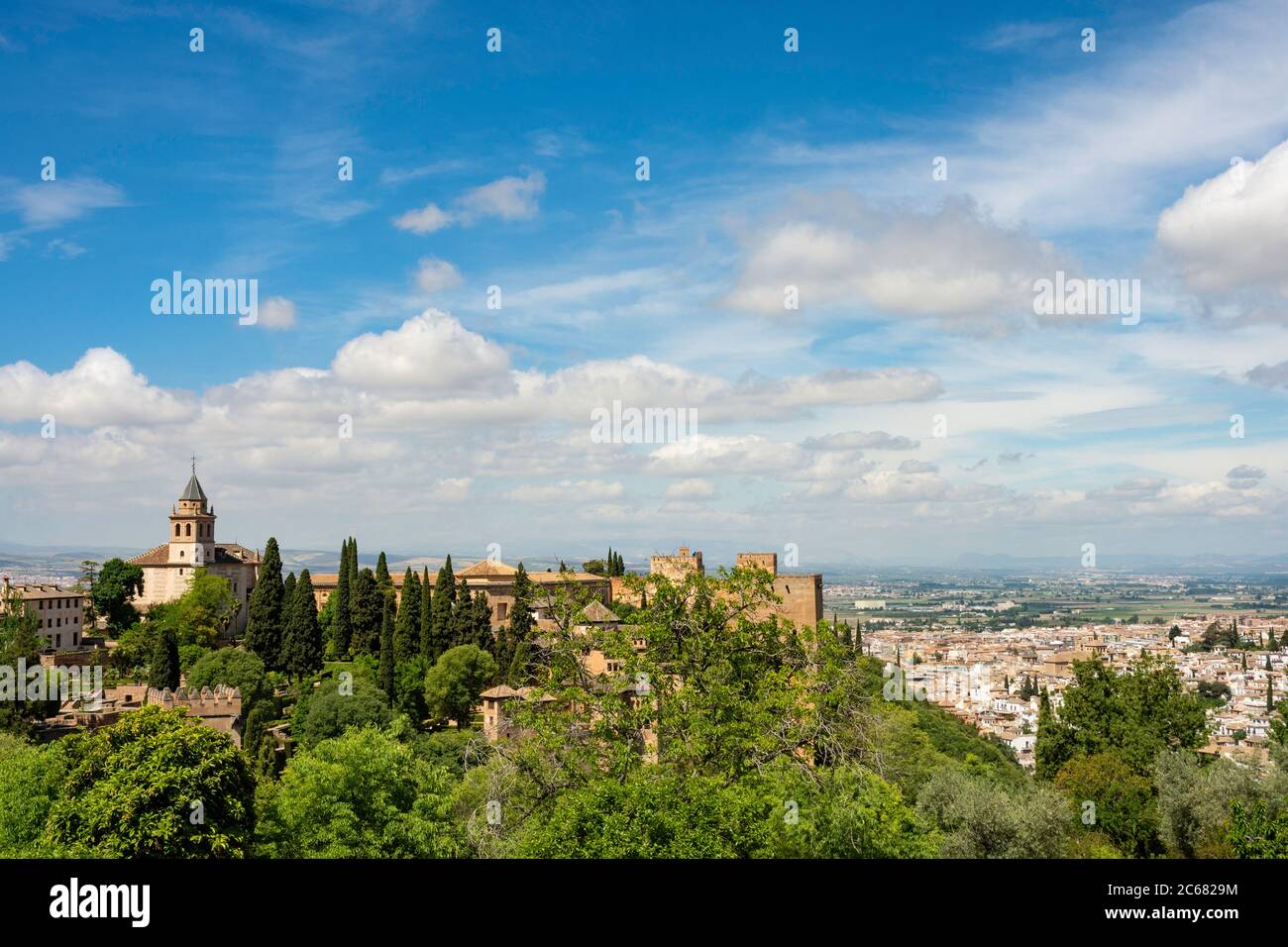 Nazrid Paläste der Alhambra und der Stadt - Granada, Spanien Stockfoto