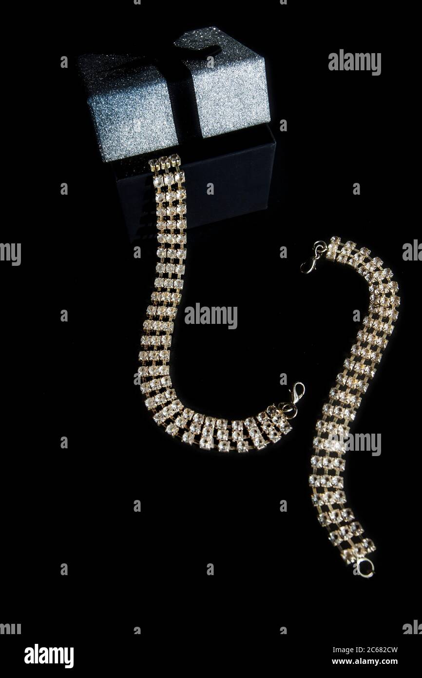 Schmuck, Studioaufnahmen, Studiofotografie, Halsketten Stockfoto