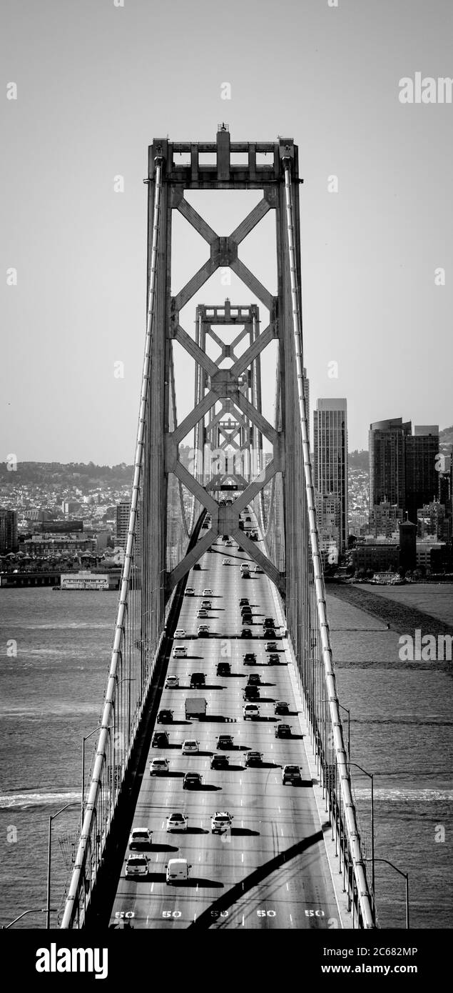 Bay Bridge von Treasure Island, San Francisco, Kalifornien, USA Stockfoto