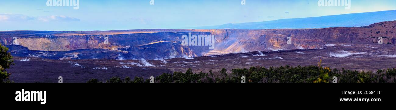 Ansicht des Kraters Halemaumau, Teil des Kilauea Vulkans, Hawaii, USA Stockfoto