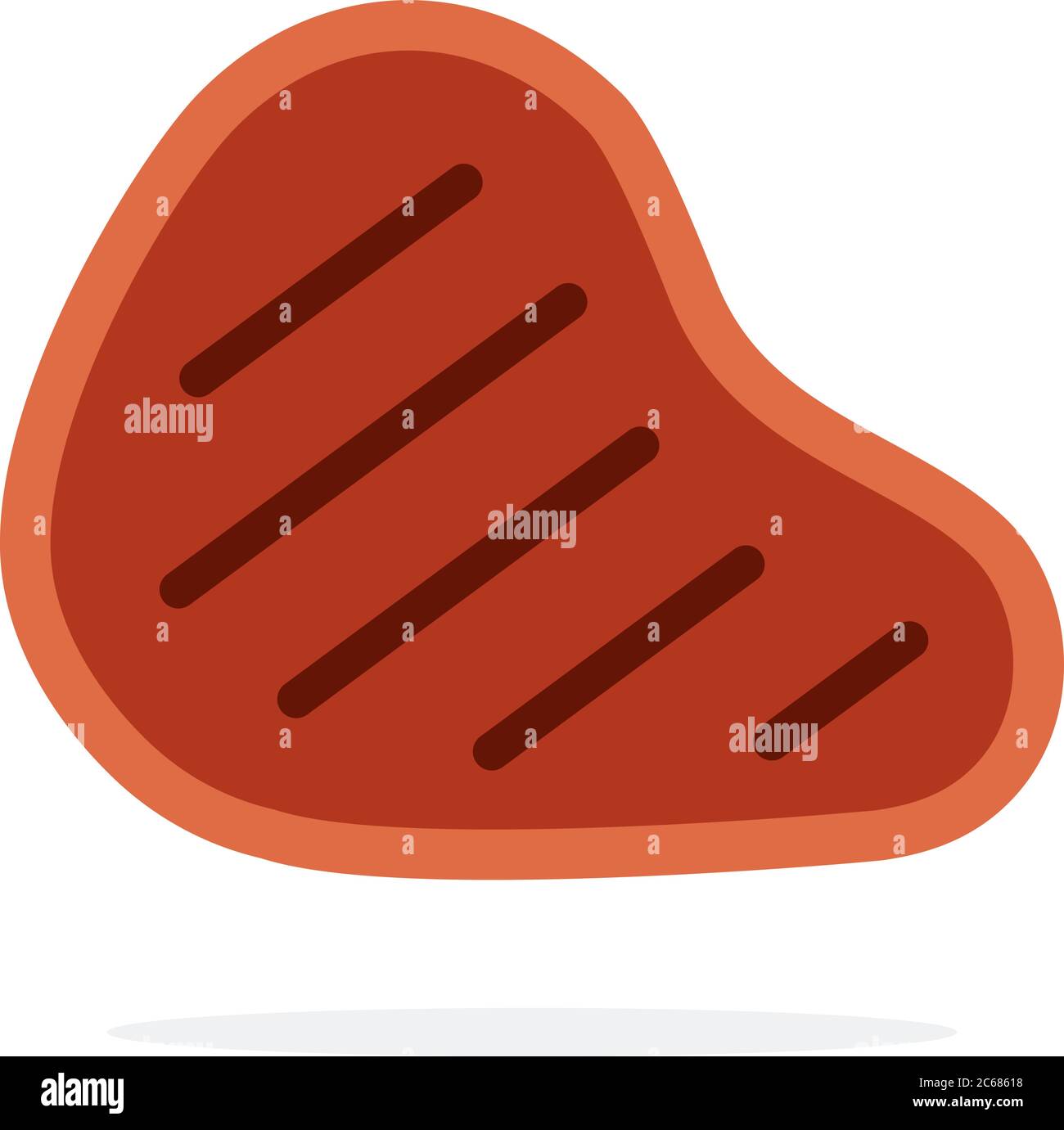 Große Rindfleisch gegrilltes Steak Vektor flach isoliert Stock Vektor