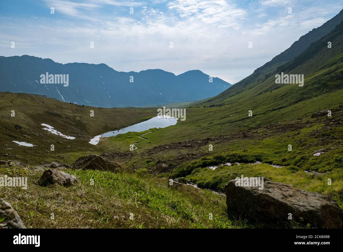 Hidden Lake Trail in der Chugach ist ein schöner Ort Stockfoto