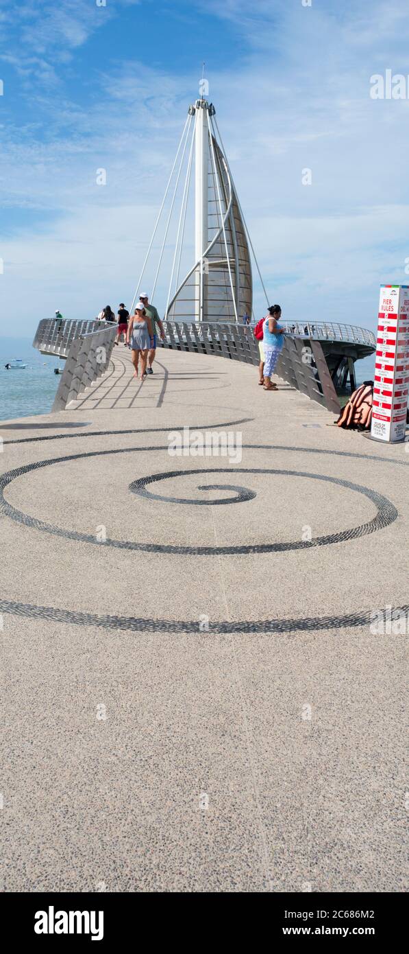 Los Muertos Pier in Puerto Vallarta, Jalisco, Mexiko Stockfoto