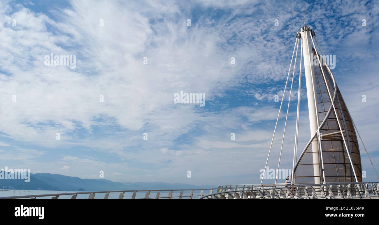 Blick auf Los Muertos Pier, Puerto Vallarta, Jalisco, Mexiko Stockfoto