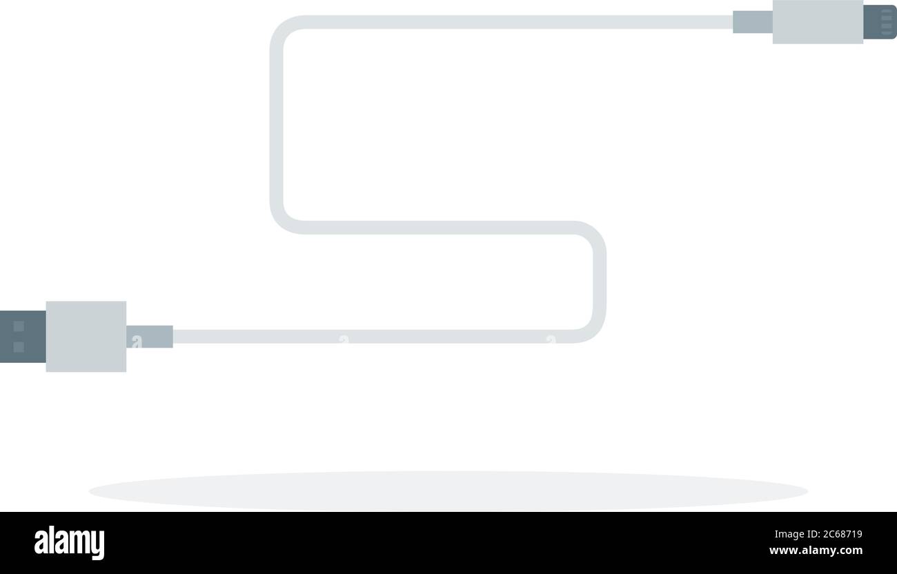 USB-Kabel mit Seitenanschluss Stock Vektor