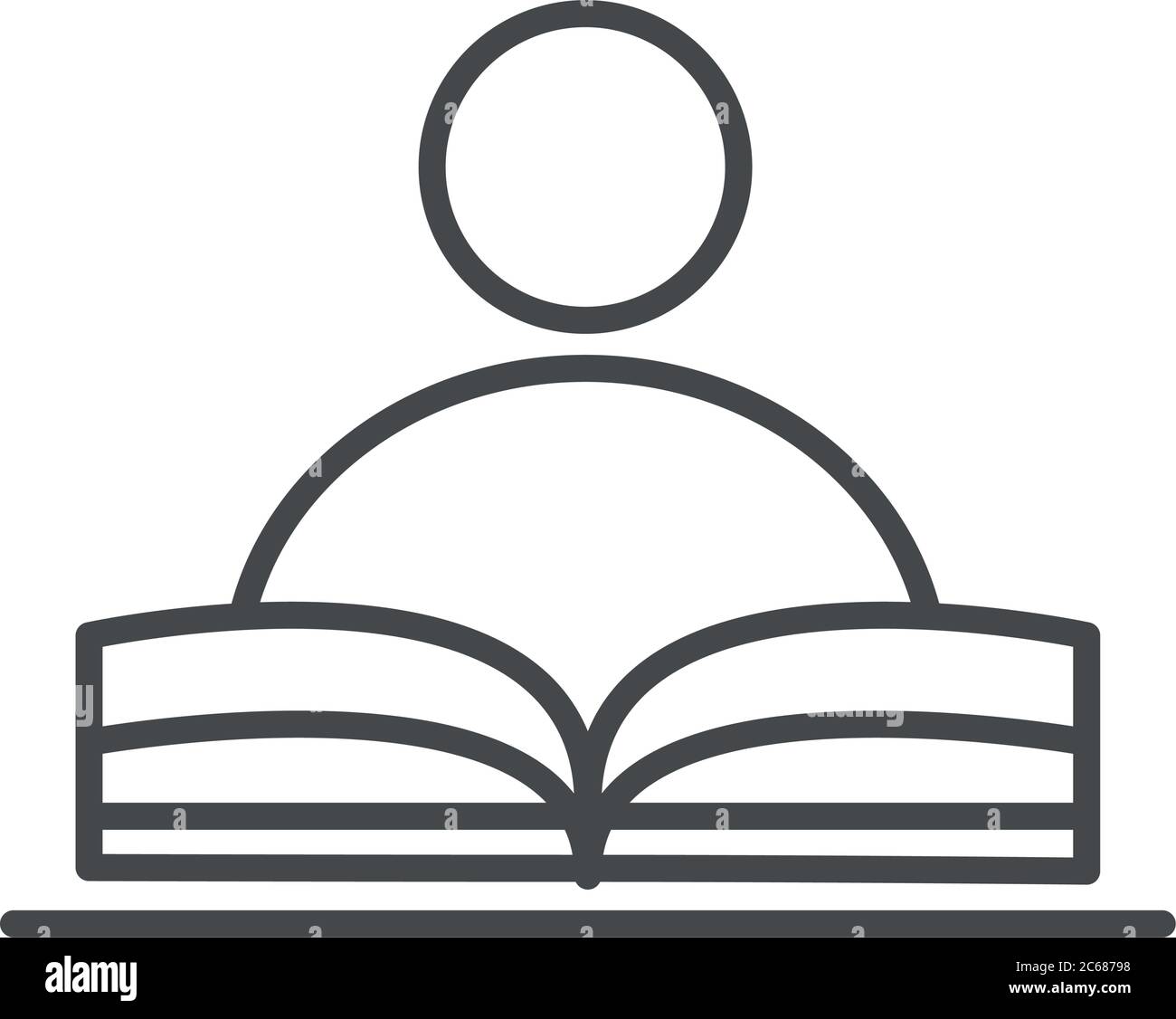 Unterrichten Sie Schule und Ausbildung Schüler lesen ein Buch Linie Stil Symbol Vektor Illustration Stock Vektor