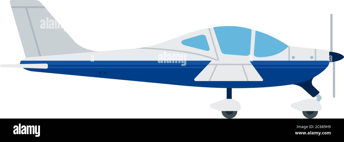 Sport monoplane Vektor flach Material Design isoliert Objekt auf weißem Hintergrund. Stock Vektor