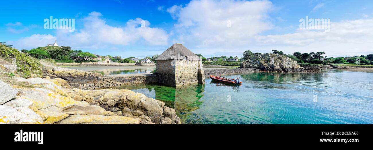 Landschaftlich schöne Aussicht auf Isle of Brehat, Cotes dArmor, Bretagne, Frankreich, Europa Stockfoto