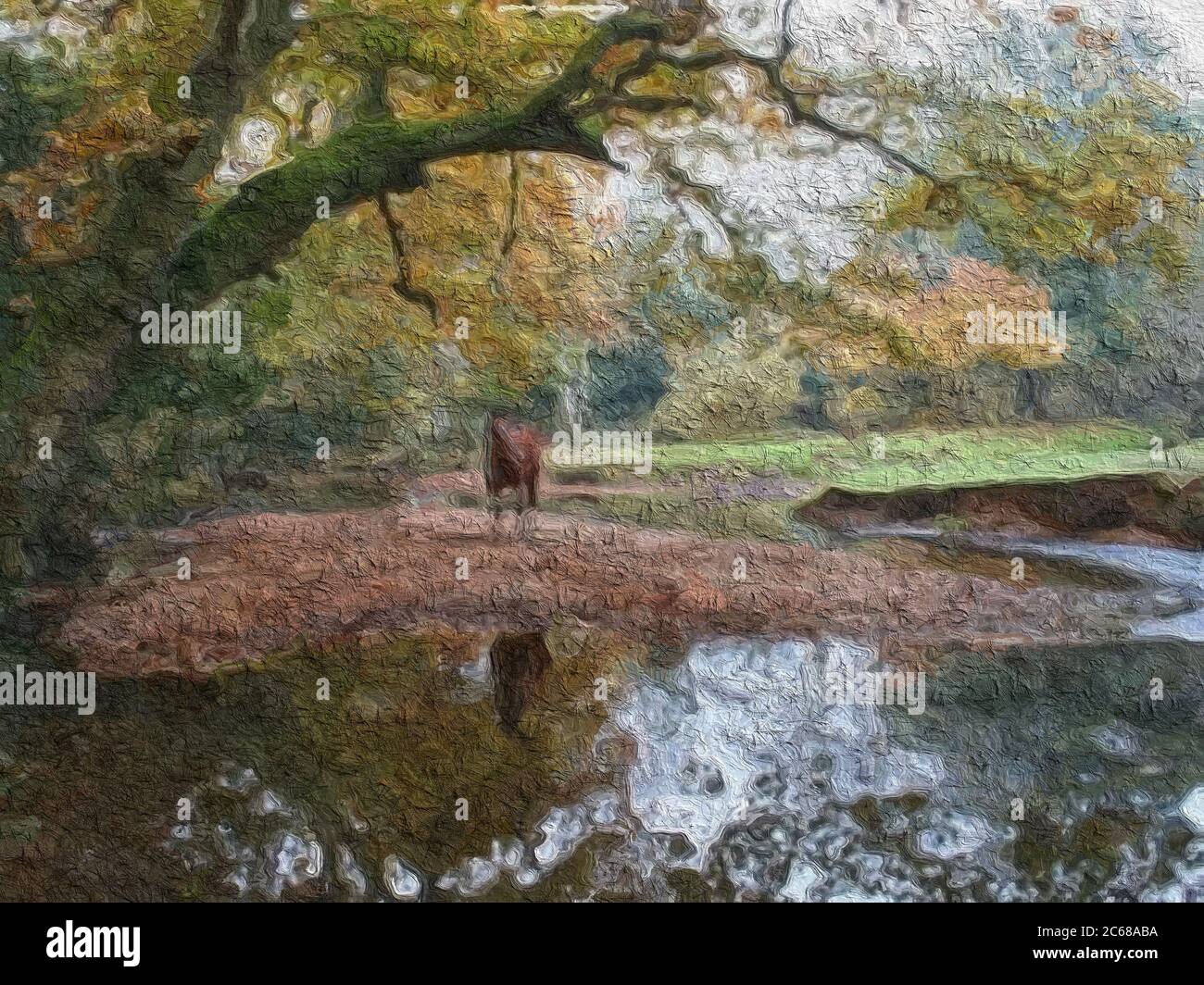 Schöne Natur gemalt Landschaft Landschaften Stockfoto