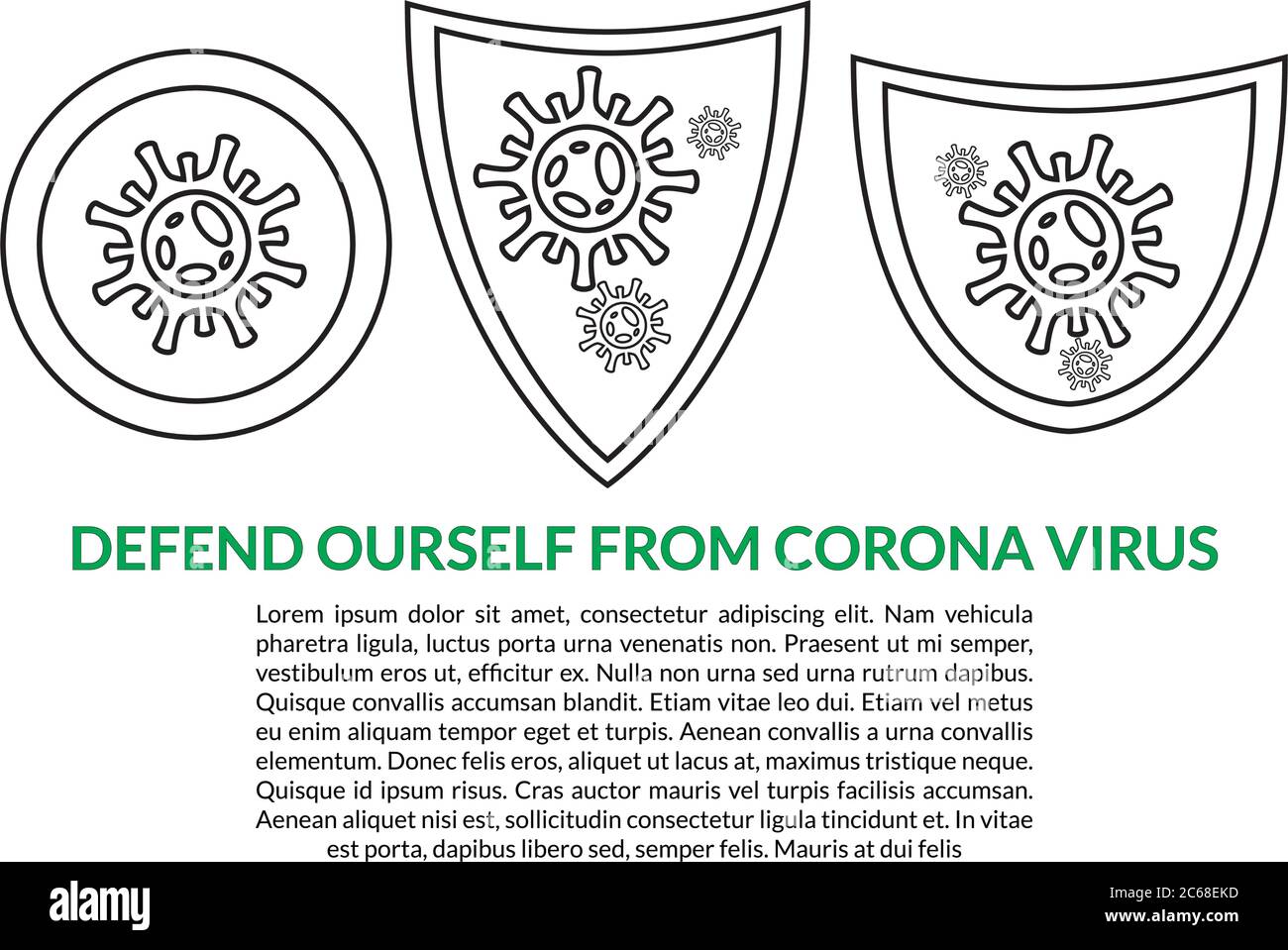 corona Virus. Globale Verbreitung. Verteidigung unser selbst von Corona Virus. Auch Konzept der Stoppen Corona Virus Stock Vektor