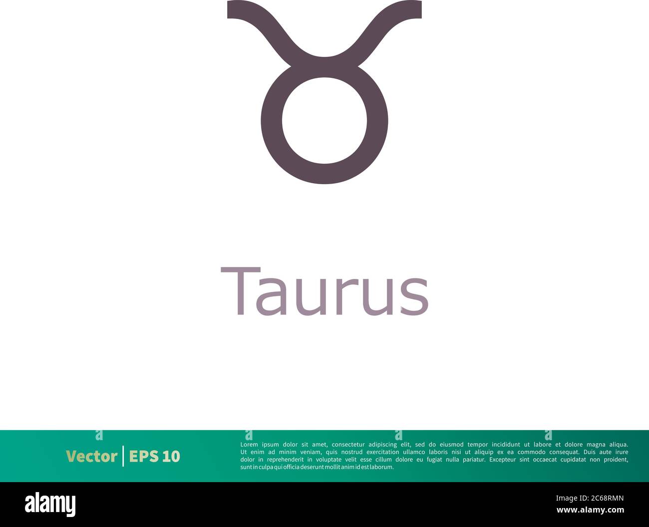 Taurus - Sternzeichen Symbol Vektor Logo Vorlage Illustration Design. Editierbarer Vektor EPS 10. Stock Vektor