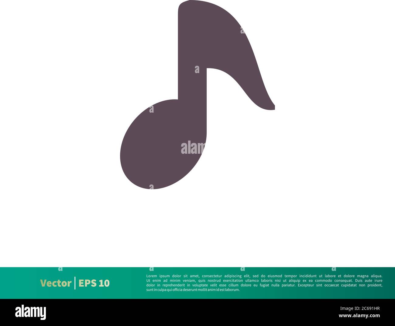 Musik Note Symbol Vektor Logo Vorlage Illustration Design. Editierbarer Vektor EPS 10. Stock Vektor