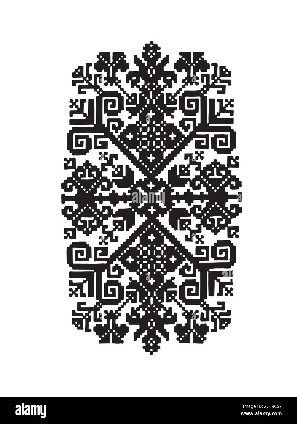 Traditionelle Lettische Schilderornament. Schwarz auf Weiß Vektor-Design. Baltische Länder Tradition Stock Vektor