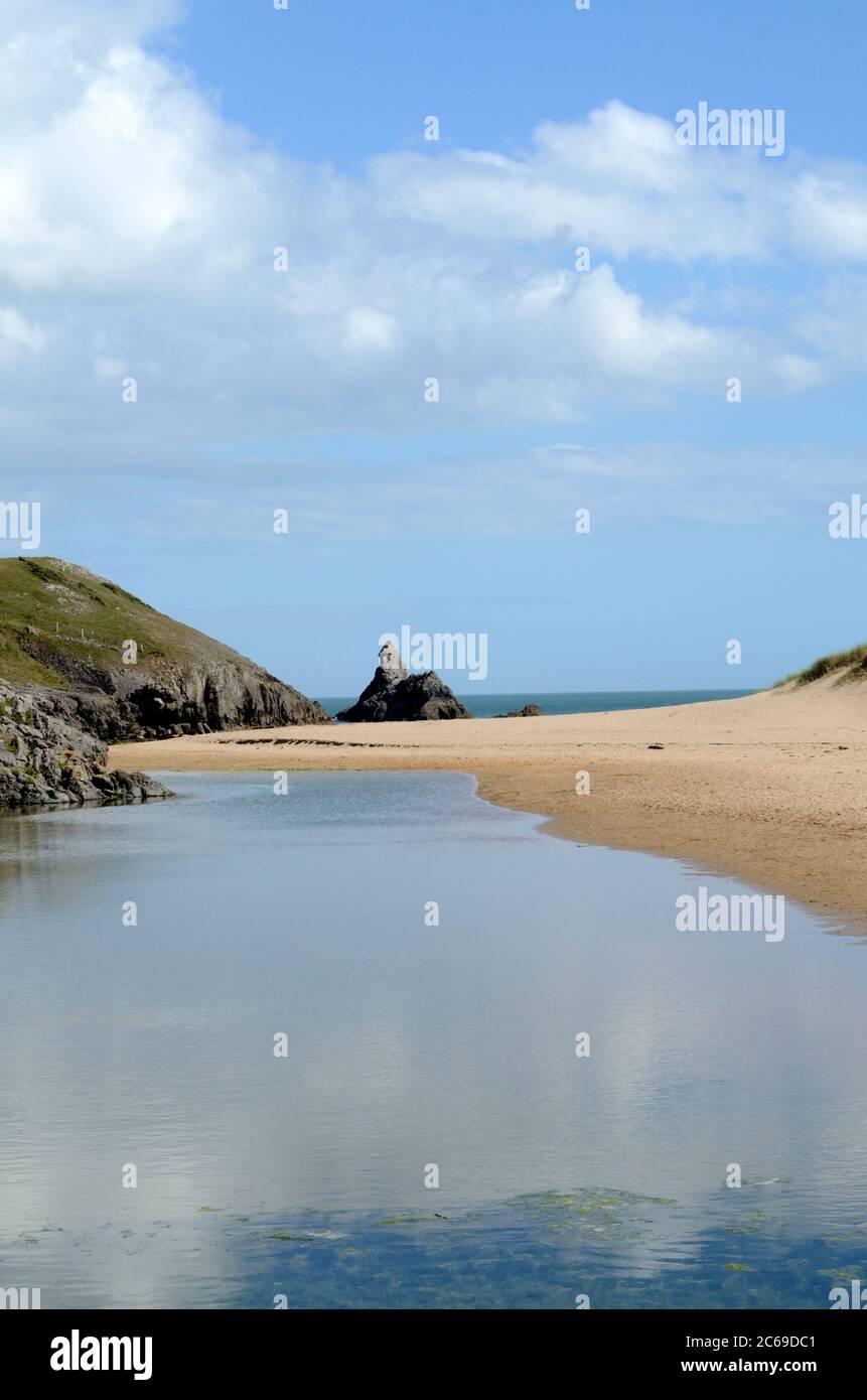 Broad HAVEN Beach South Bosherston Pembrokeshire Coast National Park Wales Cymru Großbritannien Stockfoto