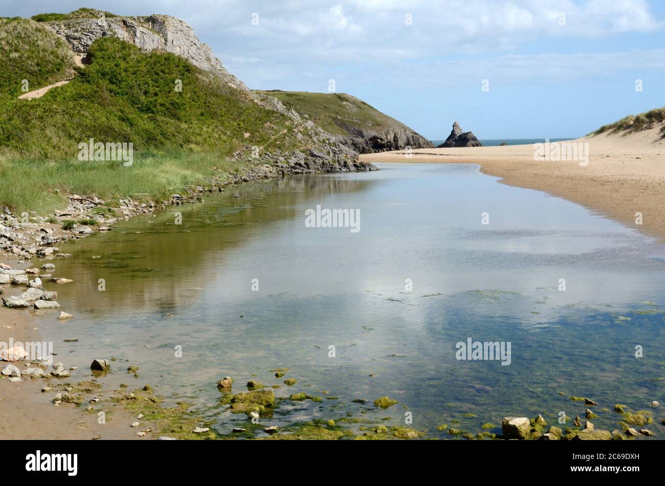 Broad HAVEN Beach South Bosherston Pembrokeshire Coast National Park Wales Cymru Großbritannien Stockfoto