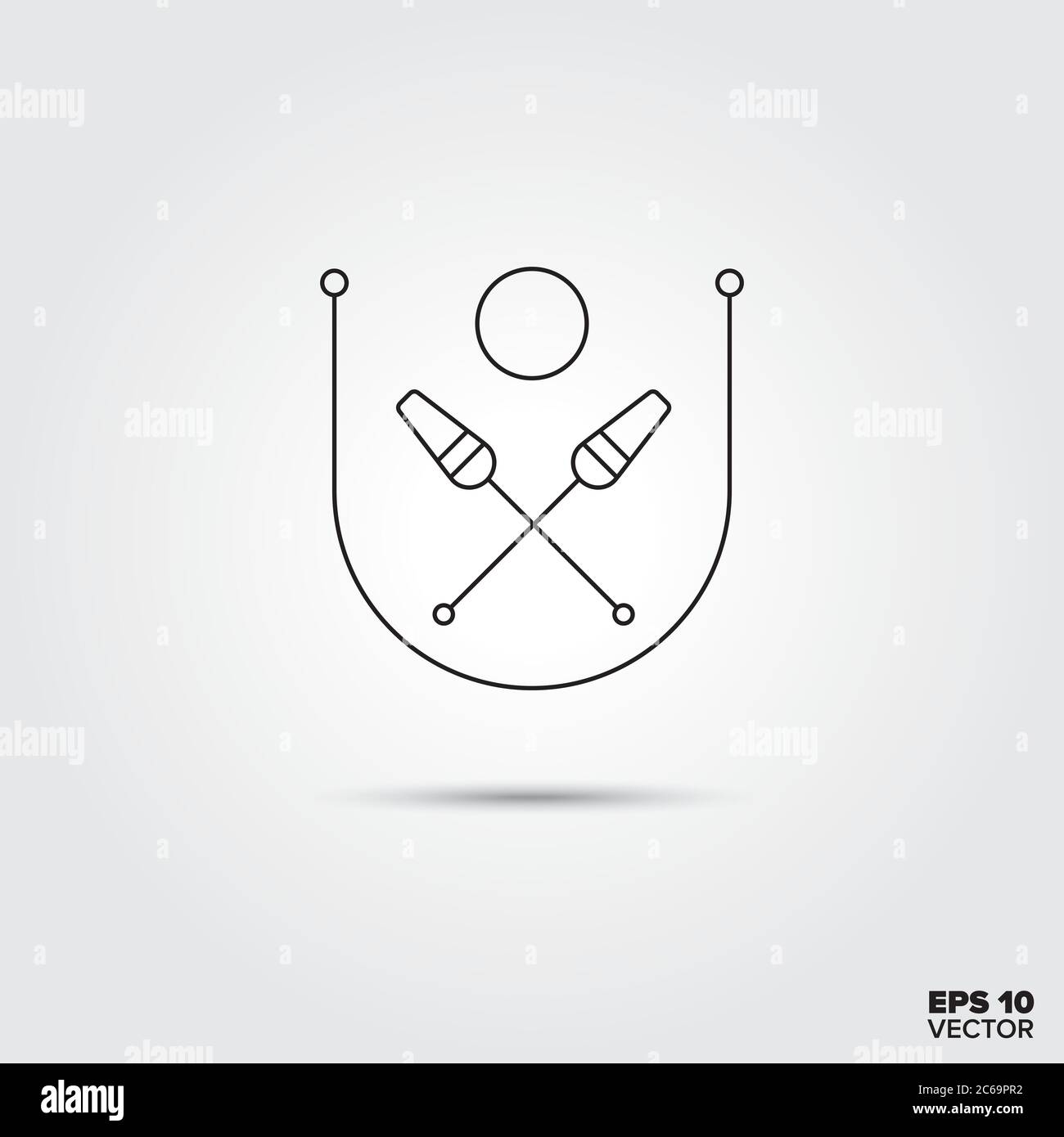 Rhythmische Gymnastik Ausrüstung Linie Symbol Vektor Stock Vektor