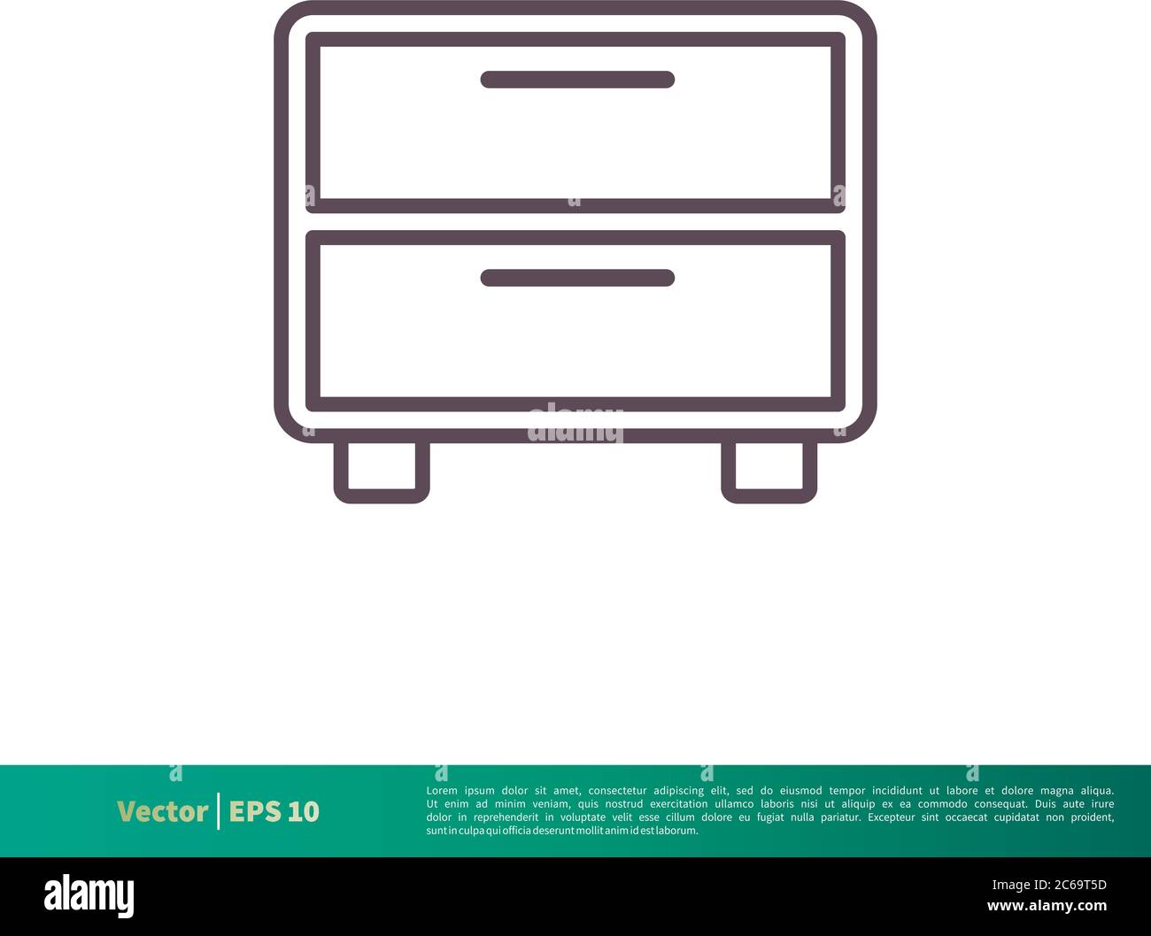 Schrank Schublade Innenraum Symbol Vektor Logo Vorlage Illustration Design. Editierbarer Vektor EPS 10. Stock Vektor
