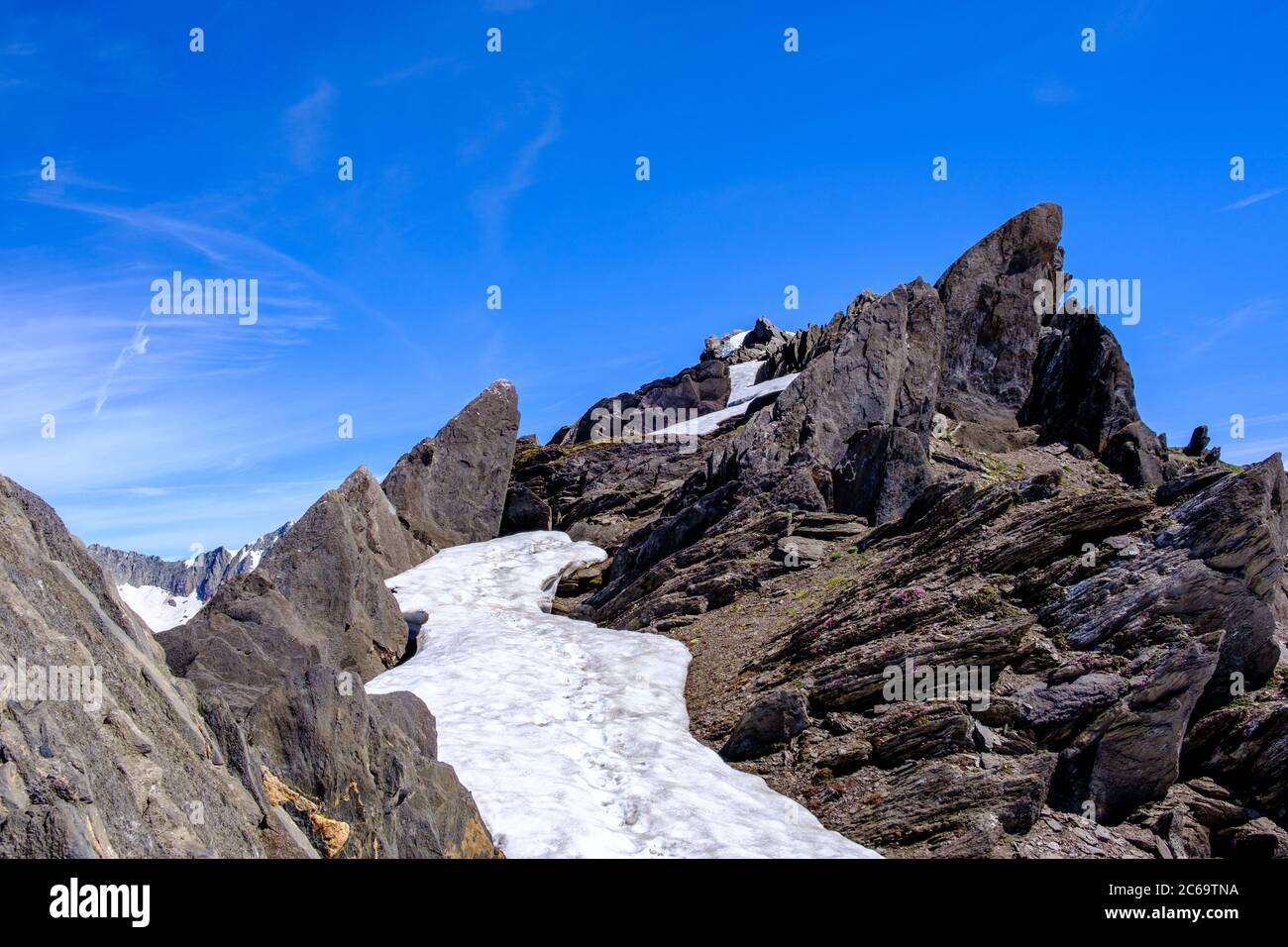 Gipfel des Nuefenenstocks, Lepontinische Alpen, Schweiz Stockfoto