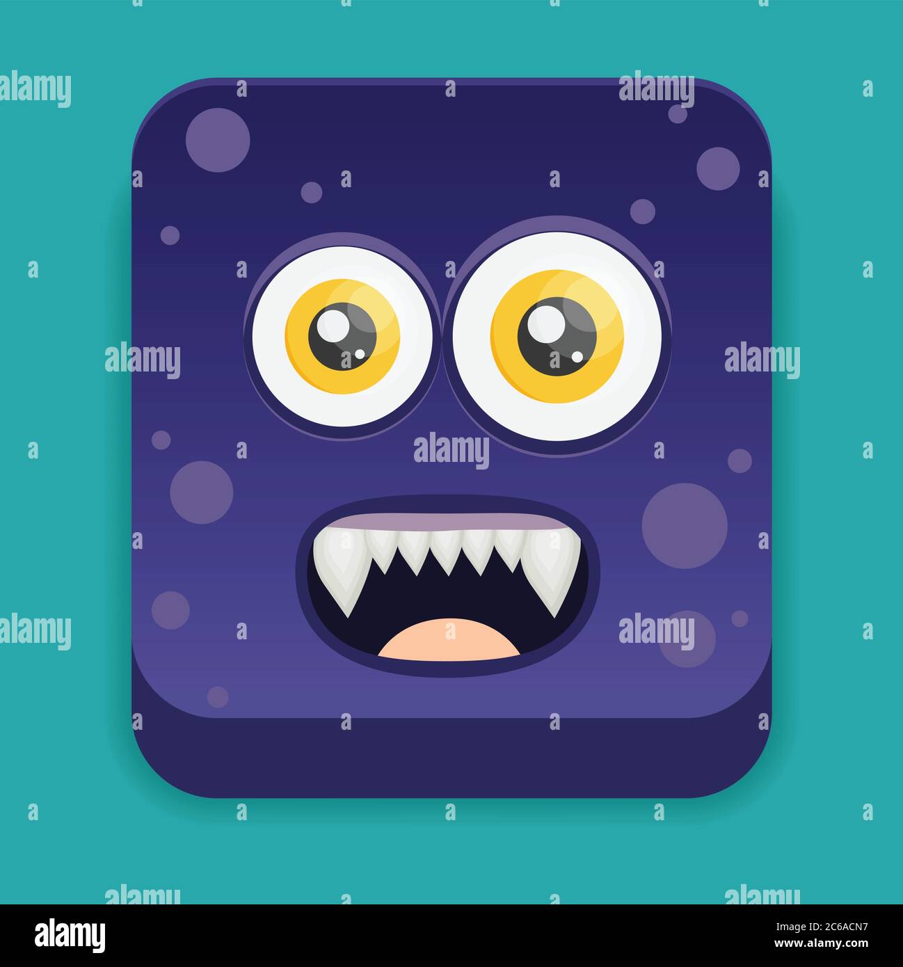 Cartoon Monster in flachen Stil. Stock Vektor