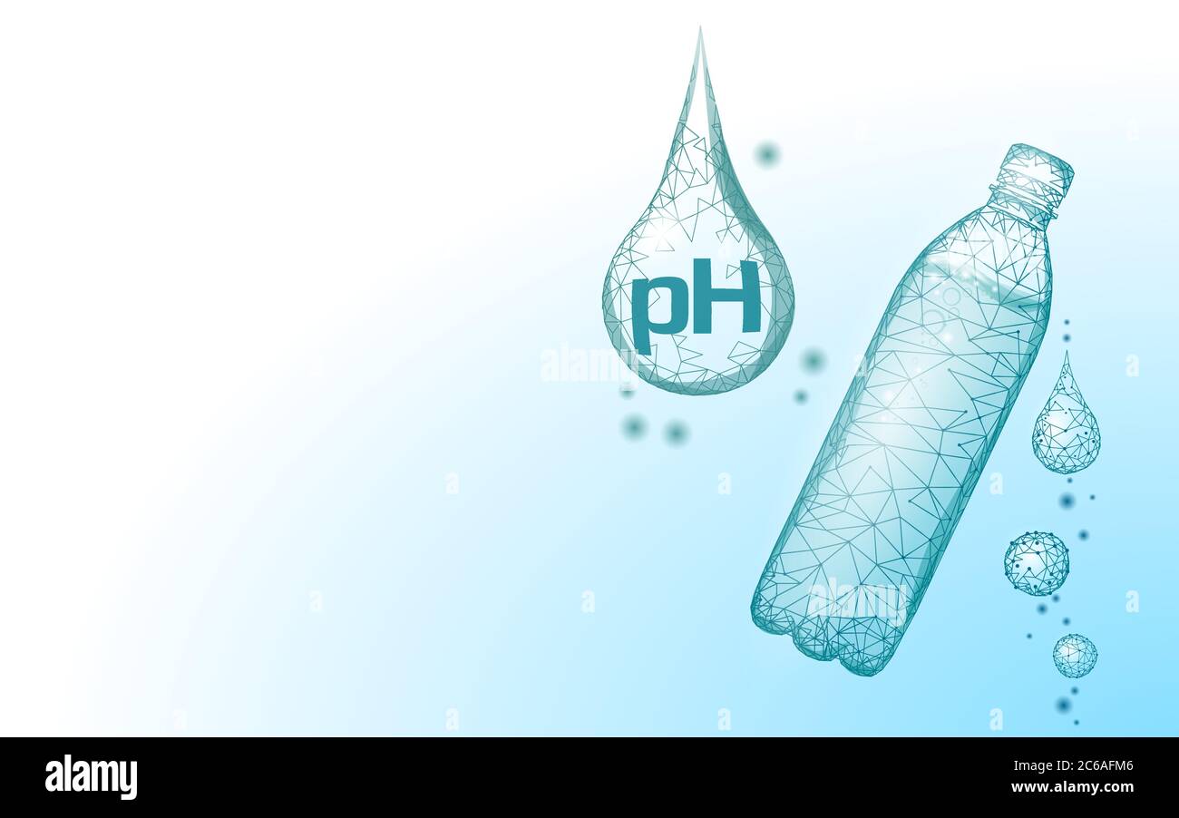 Wasser pH Wasserflasche Fitness-Unterstützung. Sport Getränk Gesundheit Fitness Form klares reines Trinkwasser. Medizin Gesundheit Konzept Vektor Illustration Stock Vektor