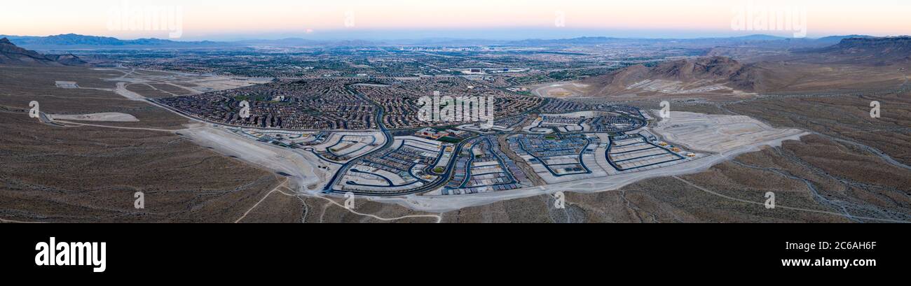 Eine brandneue geplante Gemeinde befindet sich in der Nähe von Las Vegas, Nevada. Dieser Bereich wächst in der Bevölkerung und Wohnimmobilien Entwicklungen weiter zu erweitern. Stockfoto