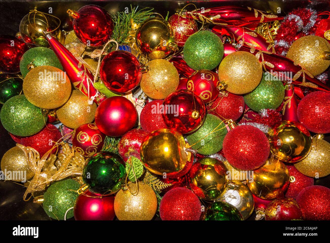 Weihnachtskugeln, Ornamente, Kugeln, Dekorationen, Ornamente Stockfoto