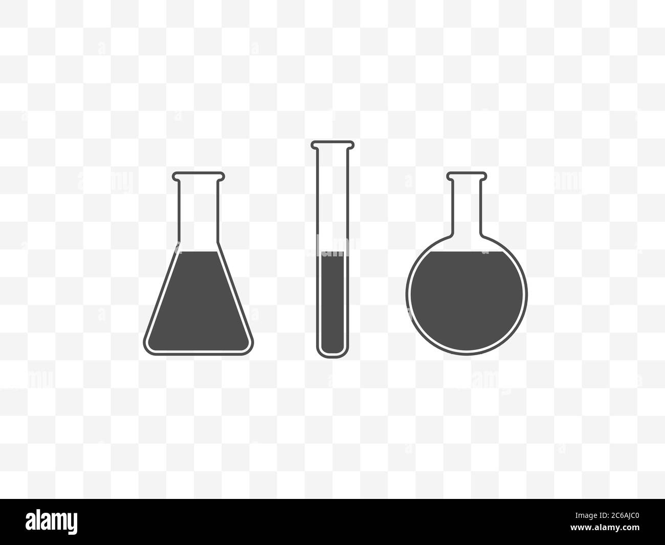 Biologie, Experiment, Flask Icon. Vektorgrafik, flache Ausführung. Stock Vektor