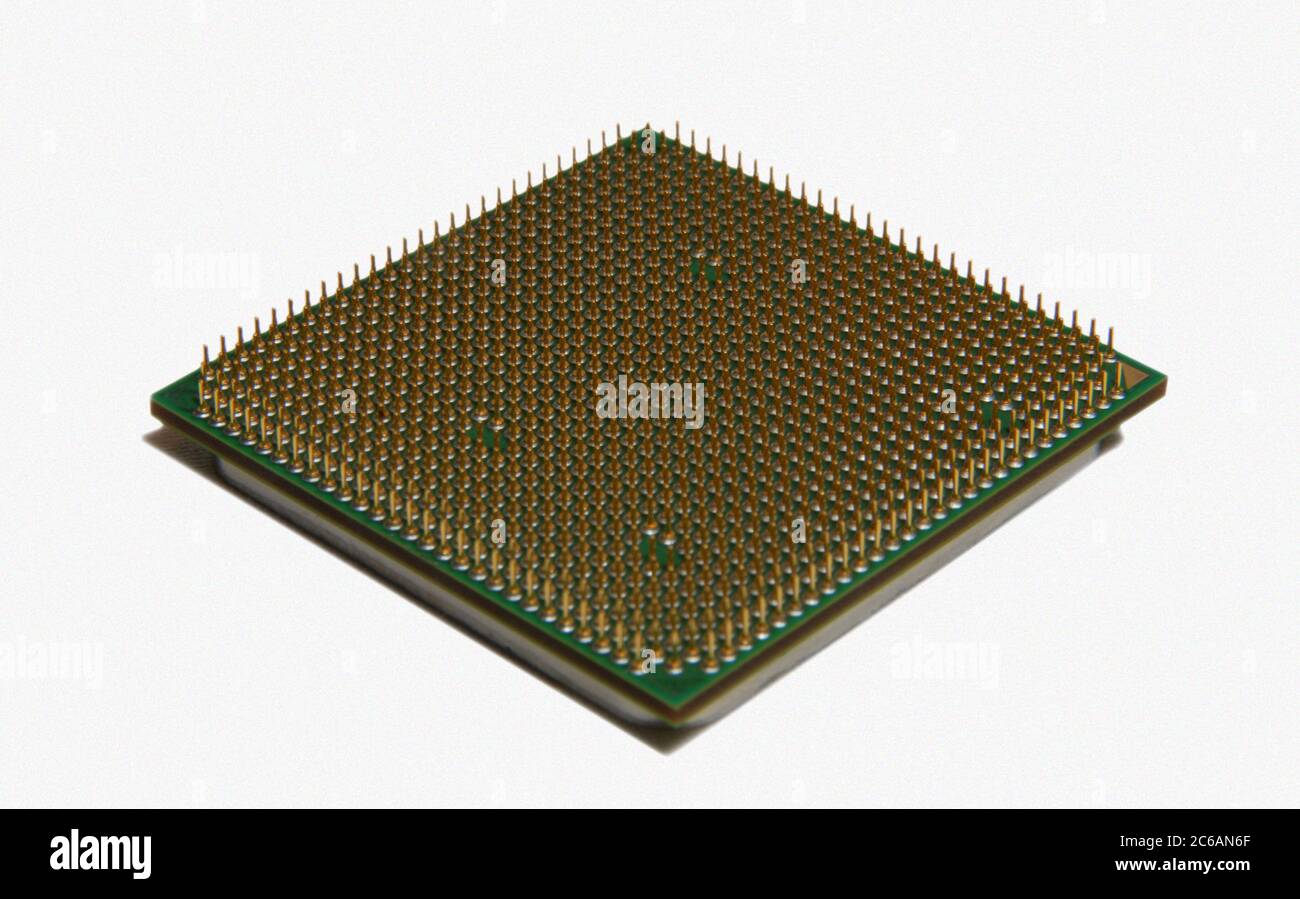 CPU-Prozessor isoliert auf Weiß Stockfoto